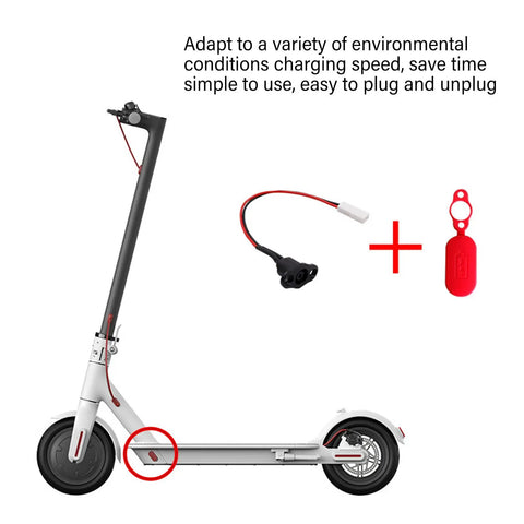 Electric Scooter Charging Port Cover With Silicone Sleeve And Connector Wire Durable Rainproof Protector Accessory