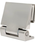 304 Stainless Steel Glass Door Hinge Single Side Mount For Tempered Glass Rust Buster Build, shown from the front.