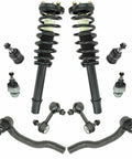Front Steering Suspension Kit 10 Piece Ball Joints Strut Assembly Tie Rod Set For 2003 2007 Honda Accord displayed with struts and ball joints.