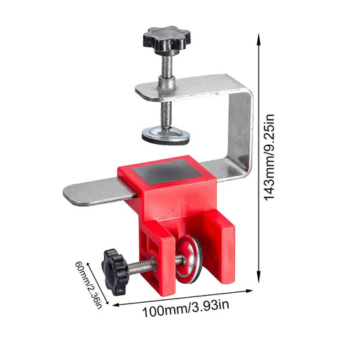 Rock Solid Stainless Steel Drawer Panel Clamp With Zero Hassle Adjustable Side Mount and Precision Knob for Smooth Fine Tuning, 143mm tall.