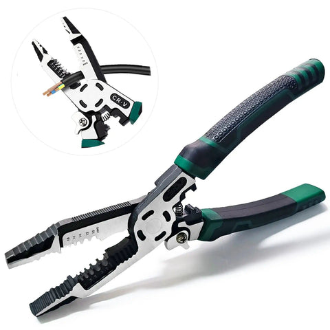 10 In 1 Wire Stripper Tool For Electrical Cables Heavy Duty Multi Tool Pliers With Wire Crimper Side Cutter Shearing Deburring