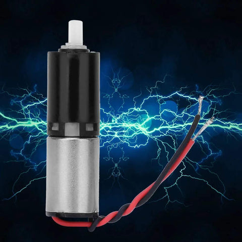 Tiny 6mm micro planetary gear reducer for DC 3V motors shown with dynamic background, ideal for small robotics projects.