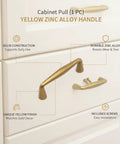 Yellow Zinc Alloy Cabinet Pulls For Kitchen Cabinets Wardrobes And Drawers Retro Hardware Handles With Screws on white cabinet