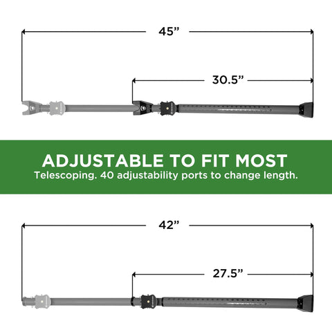 Adjustable Sliding Door Security Bar And Alarm Jammer 2-In-1 Door Knob And Patio Stopper Extends From 25 To 41 Inches Portable