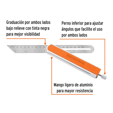 9 Inch Sliding T-Bevel Gauge With Solid Wood Handle Steel Blade Sets And Copies Angles Easily Pro Tool For Framing Cabinetry and Repair Job Sites Where Reliability Is Key, includes an adjustable aluminum handle.