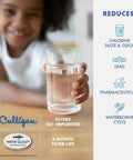 Child holding glass of water, showcasing Refrigerator Water Filter Replacement For 4 EDR4RXD1 Easy Install, reduces impurities.