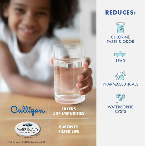 Child holding glass of water, showcasing Refrigerator Water Filter Replacement For 4 EDR4RXD1 Easy Install, reduces impurities.