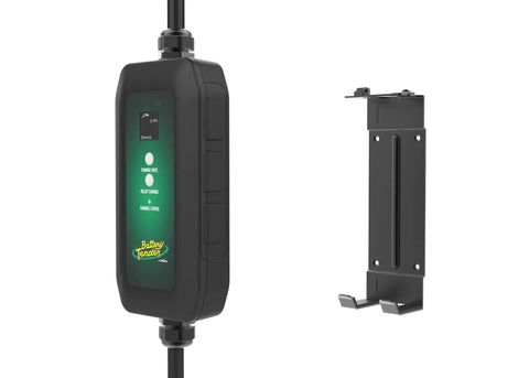 Dead Simple 16 Amp Level One Portable Ev Charger with digital screen and wall mount for easy charging setups.