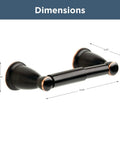 Kinla Oil Rubbed Bronze Toilet Paper Holder Wall Mount Single Roll Spring Loaded 3.26 Inch Extension showing dimensions
