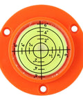 50X12mm Circular Bubble Level with clear liquid against a black grid for precise measurements and visibility in small spaces.