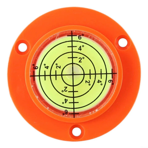 50X12mm Circular Bubble Level with clear liquid against a black grid for precise measurements and visibility in small spaces.