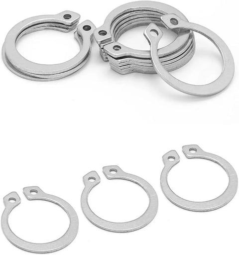 Heavy Duty 30 Pcs Of 304 Stainless External Circlips And C-Clip Retaining Rings, 18mm size for automotive locking applications.