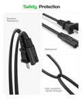 Two Prong AC Charger Cord For JBL Partybox 110 120 310 320 300 1000 710 And ONN 100008736 100008734 100094813 Replacement Power Supply ETL Listed Cable For On The Go Speakers, showcasing abrasion resistance, waterproof design, and high insulation tensile strength.