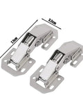 Rotating Concealed Cabinet Hinges Set For No Drill Installation In Stainless Steel Finish, 7.7cm x 3.2cm, Close-up View, 10 Pack