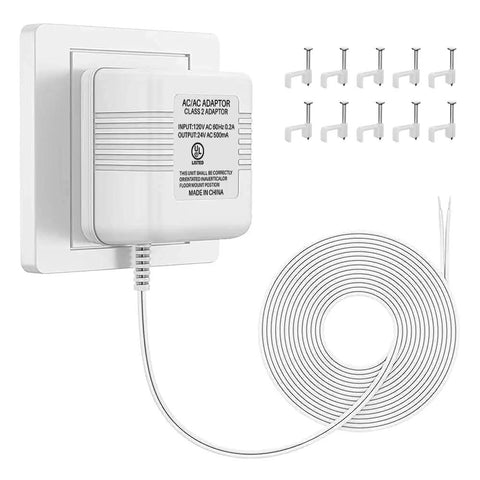 UL Certified 24V Thermostat C Wire Transformer With 26FT Power Cable White Adapter For Honeywell Nest Ecobee Wyze Emerson
