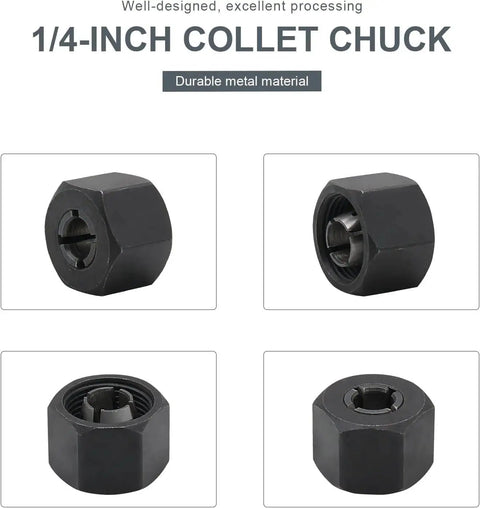 1/4 Inch Router Collet Replacement For PR20EVS Bosch Router, Brand New Unused, Durable Aluminum Build, Easy Install, Precise Bit Changes