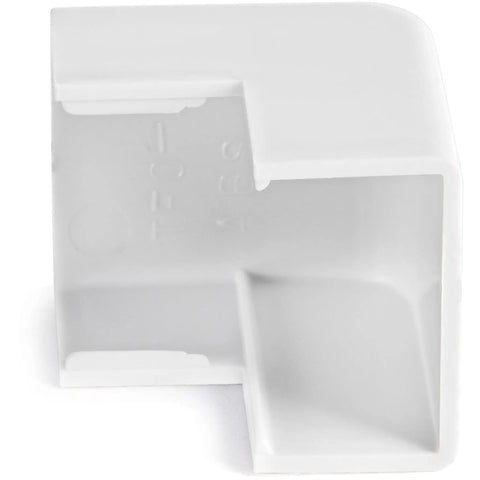 20 Pack Cable Raceway Outside Corner Connector in white ABS, 90-degree elbow design, UL rated for wiring ducts.