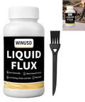Water Based No Clean Solder Flux For Electronics 200 Ml 8 Oz Brush On Liquid Flux Lead Free Bottle and Brush