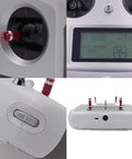 10 Channel 2.4G AFHDS 2A RC Transmitter With FS-iA6B Receiver For Drones And Quadcopters showing controls and screen display