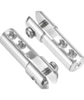 4 Pieces Metal Clevis M2 Thread Aluminum Alloy Clevis Servo Horn Tie Rod Chuck Connectors With Screws For RC Airplane Car Helicopter Model Replacements Silver Go To RC Hobby silver aluminum clevis set, 25mm, 2mm hole