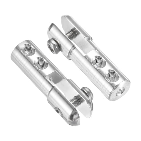 4 Pieces Metal Clevis M2 Thread Aluminum Alloy Clevis Servo Horn Tie Rod Chuck Connectors With Screws For RC Airplane Car Helicopter Model Replacements Silver Go To RC Hobby silver aluminum clevis set, 25mm, 2mm hole