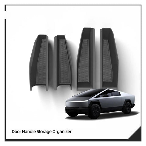 High Quality Abs Door Handle Storage Box For Tesla Cybertruck 2024 Dash Console Organizer Tray showing molded storage pieces.