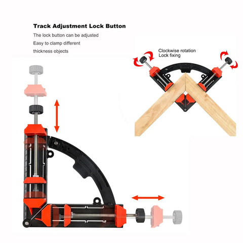 Pro Level Adjustable Corner Clamps For Woodworking Projects, Multi Angle Right Angle Grip Set With Steady Hold For Bookshelves Cabinets And Framing, Slick Black Build That Makes Your Diy Jobs No Sweat