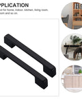 Matte Black Zinc Alloy Cabinet Pulls And Furniture Handles 1 Pair For Wardrobe And Kitchen Cabinets