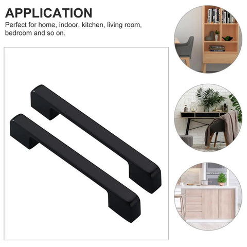 Matte Black Zinc Alloy Cabinet Pulls And Furniture Handles 1 Pair For Wardrobe And Kitchen Cabinets