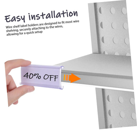 Heavy Duty PVC Wire Shelf Label Holders 30 Pack Clear Display Fronts Kick The Clutter Keep Tight Retail Setup Smooth Price Tag Swaps No Sweat Store Organization