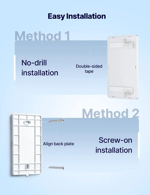 ZigBee Smart Scene Switch With 3 Button Remote Controller For Smart Home, installation methods with no-drill and screws