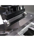 Lathe Centering And Truing Tool With Half Inch Square Tool Head For Centering Short Stock Bump Roller Function, mounted on lathe