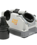 High Speed Portable Drill Bit Sharpener For Standard Twist Bits 3/32 To 3/4 Inch Adjustable Angle Tool with black grinding attachment.