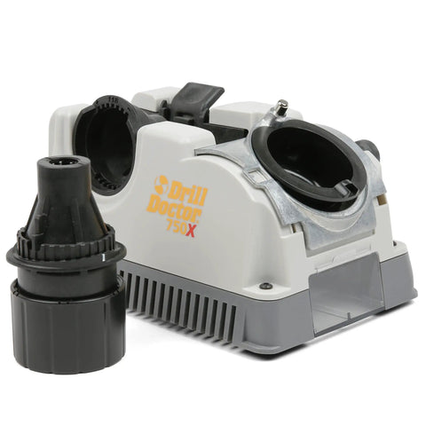 High Speed Portable Drill Bit Sharpener For Standard Twist Bits 3/32 To 3/4 Inch Adjustable Angle Tool with black grinding attachment.