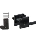 Double Sided Gate Latch For Right Inswing Gates, Self Locking, Handles On Both Sides, Black Finish, Easy Spring Loaded Privacy Lock For Quick, No Fuss Outdoor Gate Security, black aluminum, screws included