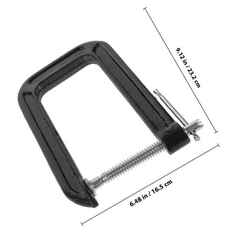 Heavy Duty Universal Three Inch Tabletop Mounting Clamp For Woodworking And Desk Fixtures With 180mm Jaw Opening, Cast Steel C Clamp