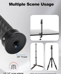 Lightweight Carbon Fiber Tripod Extension Pole Compatible With Dji And Zhiyun Gimbals showing 3/8" thread adapter and versatile setup options.