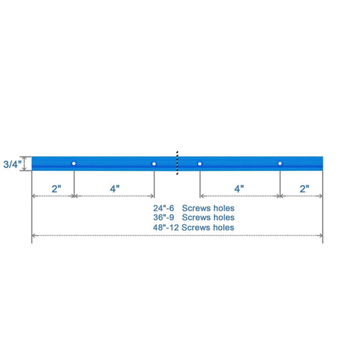 Aluminum 24 Inch T Track With Wood Screws Double Cut Profile Universal With Predrilled Mounting Holes Frosted Surface Anodized Blue 2 Pack