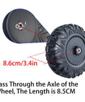 Close-up of Two Pack 13 Inch EVA Solid Tire Set For Ride On Cars And SUVs Alligator Tire Tread Upgrade With 1.2 Cm Aperture