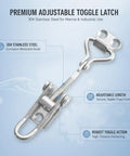 304 Stainless Steel Adjustable Draw Latch For Marine Storage Boxes And Industrial Grade Enclosures
