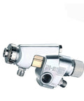 Pro Level Stainless Steel Pneumatic Paint Spray Gun That Cuts Through The Grind With Zero Sweat For A Flawless Coat On Furniture Aircraft And Diy Backyard Builds, close-up view of the spray gun.