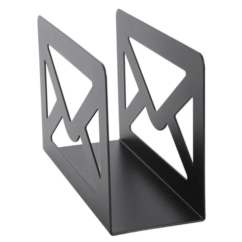 Storage Letters Sorter With Cutout Envelope Design For Home Office Desk Organization, Metal Mail Holder Organizer side view