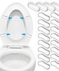 20 Piece Silicone Toilet Seat Bumper Kit With Strong Adhesive Universal Fit For Home Hotels And Schools Clear Lid Bumpers In Two Sizes