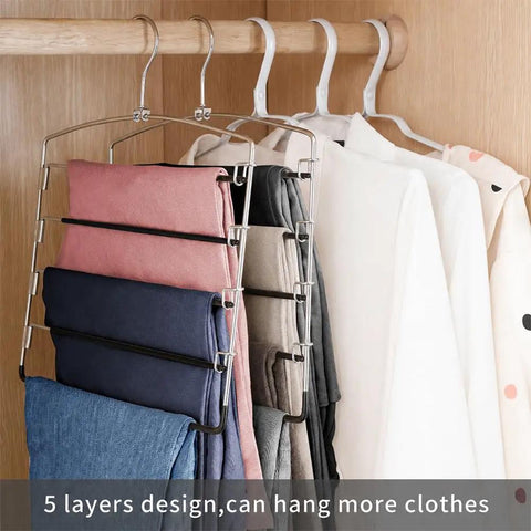 Multi Layer Pants Hangers Non Slip Three Pack Space Savers With Easy Swing Arms Super Sturdy Heavy Duty Closet Organizer Rock Solid Steel Clips For Jeans Slacks And Scarves Zero Hassle Closet Upgrade