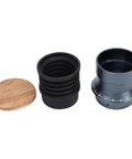 Crush Your Daily Brew Routine With This Straight Fire Manual Coffee Grinder Featuring A Rich Walnut Wood Lid And Nifty Silicone Bellow Blower For Zero Waste Single Dose Grinding At Home. Includes walnut lid and silicone grinder parts.