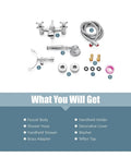 Wall Mount Bathtub Faucet With Handheld Shower Chrome Finish, Double Cross Handle Mixer Tap components overview