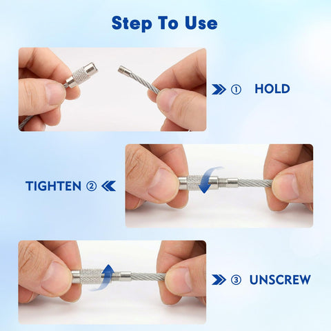 Steps to use Beefy 12 Pcs Wire Keychain Cable Stainless Steel Loops Key Ring 2mm Coated Key Chain 6 Inch Keychain