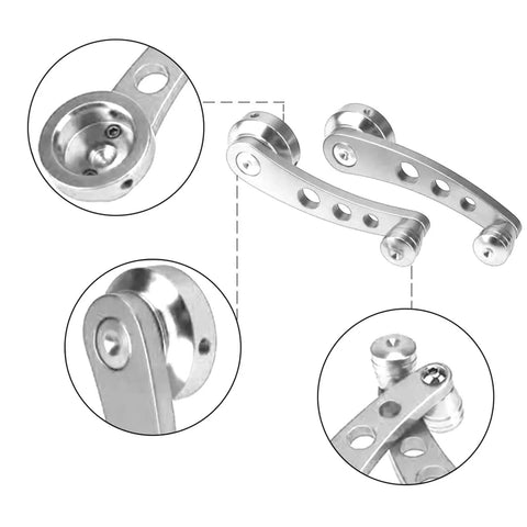 Upgrade Your Ride With These Heavy Duty Billet Aluminum Window Handle Cranks Silvery Fit For Most Cars Replaces Old Winder Kits Durable Anodized Finish Auto Interior Parts, pair