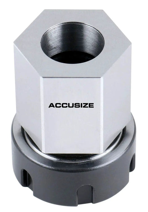 Hardened ER32 Collet Chuck Block For CNC Machines With Slotted Collet Nut Included, Hex Style Precision Tooling