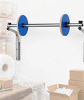 Kick Clutter To The Curb At Your Shipping Station With This Heavy Duty Wall Mount Bubble Wrap Dispenser And Steel Foam Roll Holder mounted on wall.